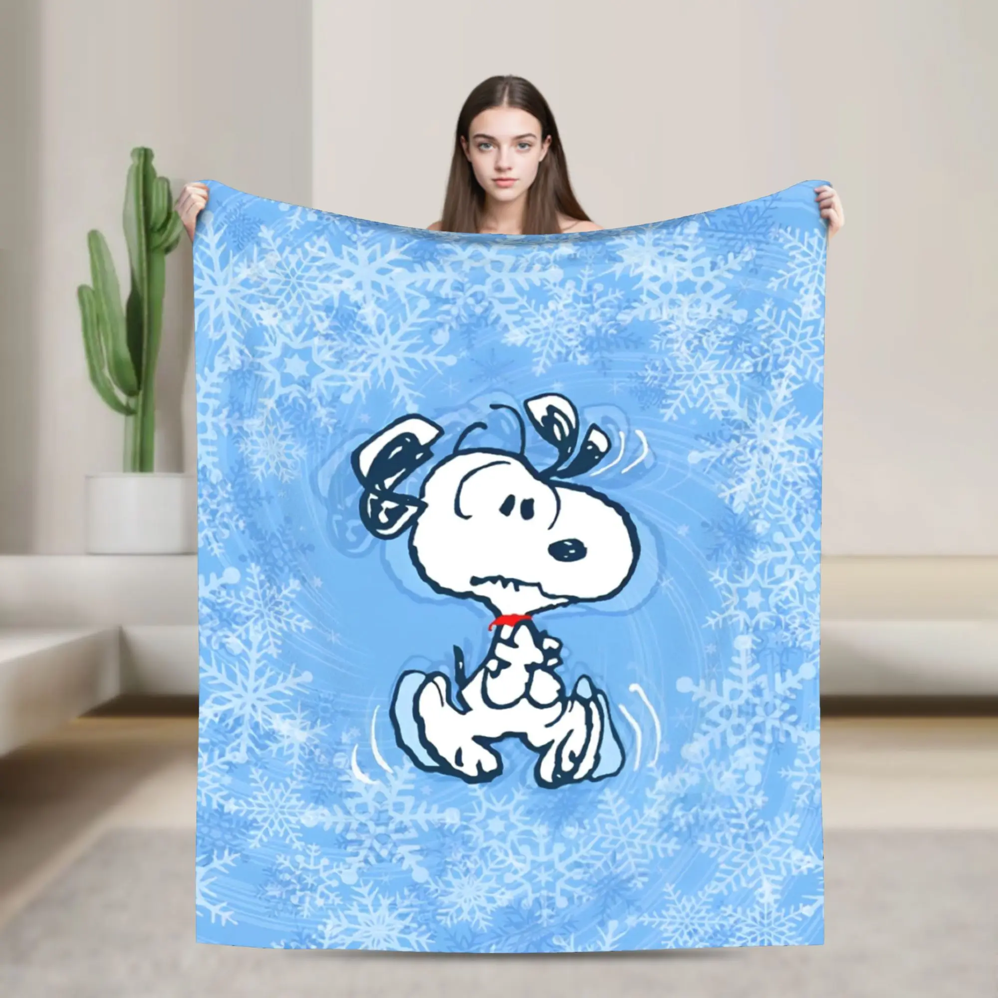 Snoopys Flannel Blanket  Fashion Throw Blankets for Home Hotel Sofa  150*125cm Quilt,