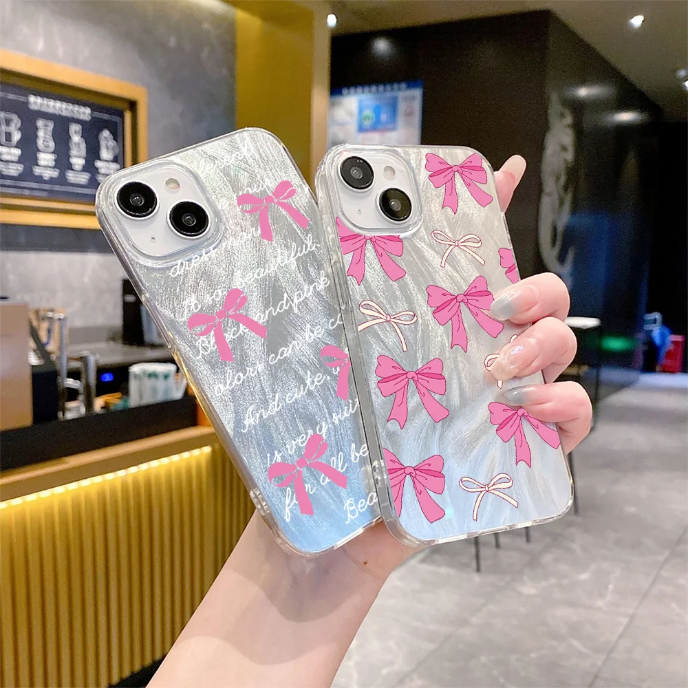 Colorful Bow Tie Feather Yarn Phone Case For Honor Magic 4 5 6 200 Lite X5 Plus X6 X6S X7 X8 X9 X6A X7A X8A X7B X8B X9B 5G Cover