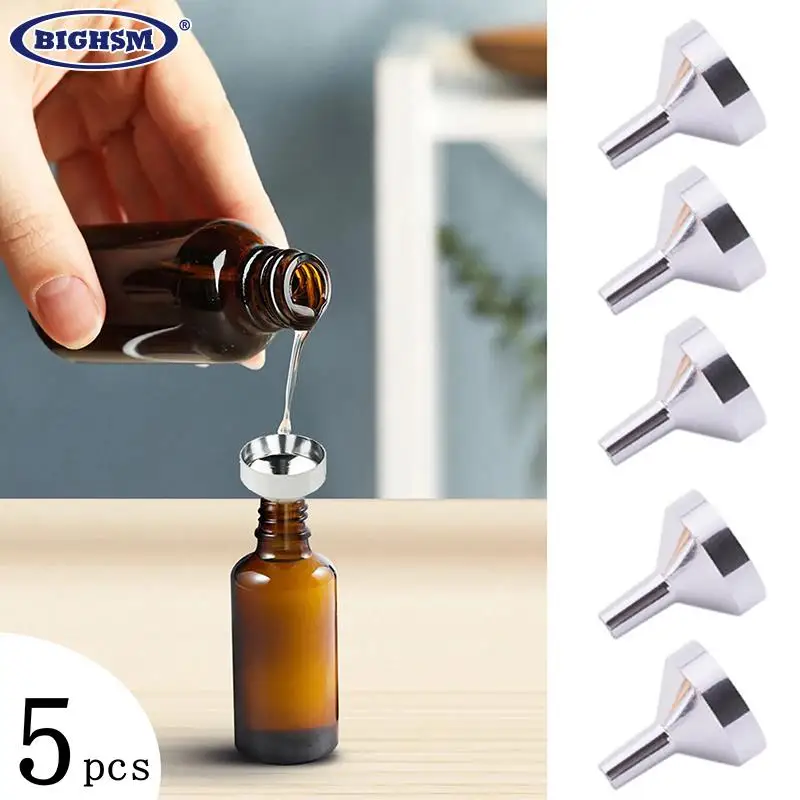 5PCS Mini Kitchen Oil Jams Liquid Funnel Metal Funnel Wide Mouth Funnel For Canning Bottles Kitchen Supplies