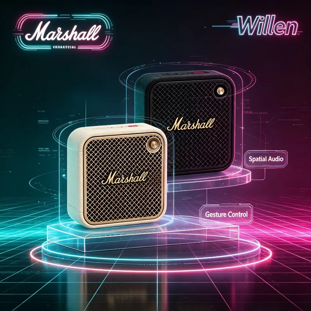

Портативная мини-колонка Marshall Willen для улицы, водонепроницаемая IP67, Bluetooth, 15 часов автономной работы, беспроводной стереозвук с басами, оригинальная версия