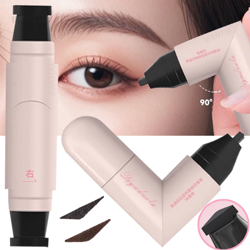 أسود بني متكامل كحل ختم مخطط دقيق الخاتم العين اينر تمديد طوابع الكحل السائل القلم مقاوم للماء دائم