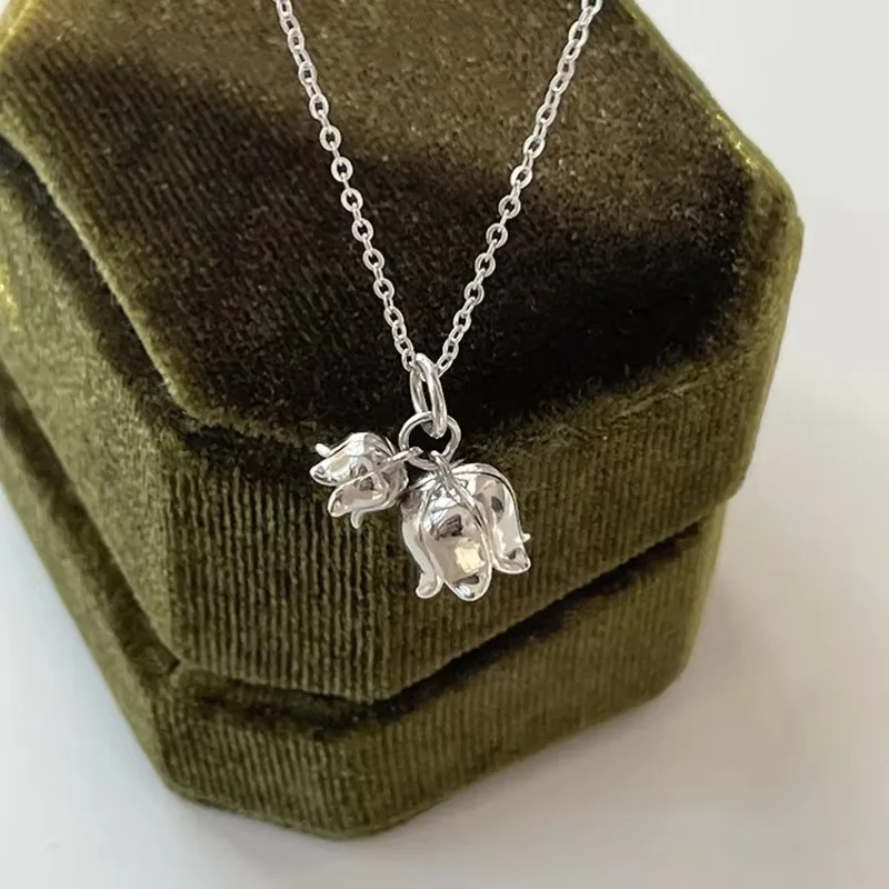 Exquisite Halskette mit Maiglöckchen, individuelle Charm-Halskette, ultimative Blume, handgefertigter Schmuck, Valentinstagsgeschenk für Damen