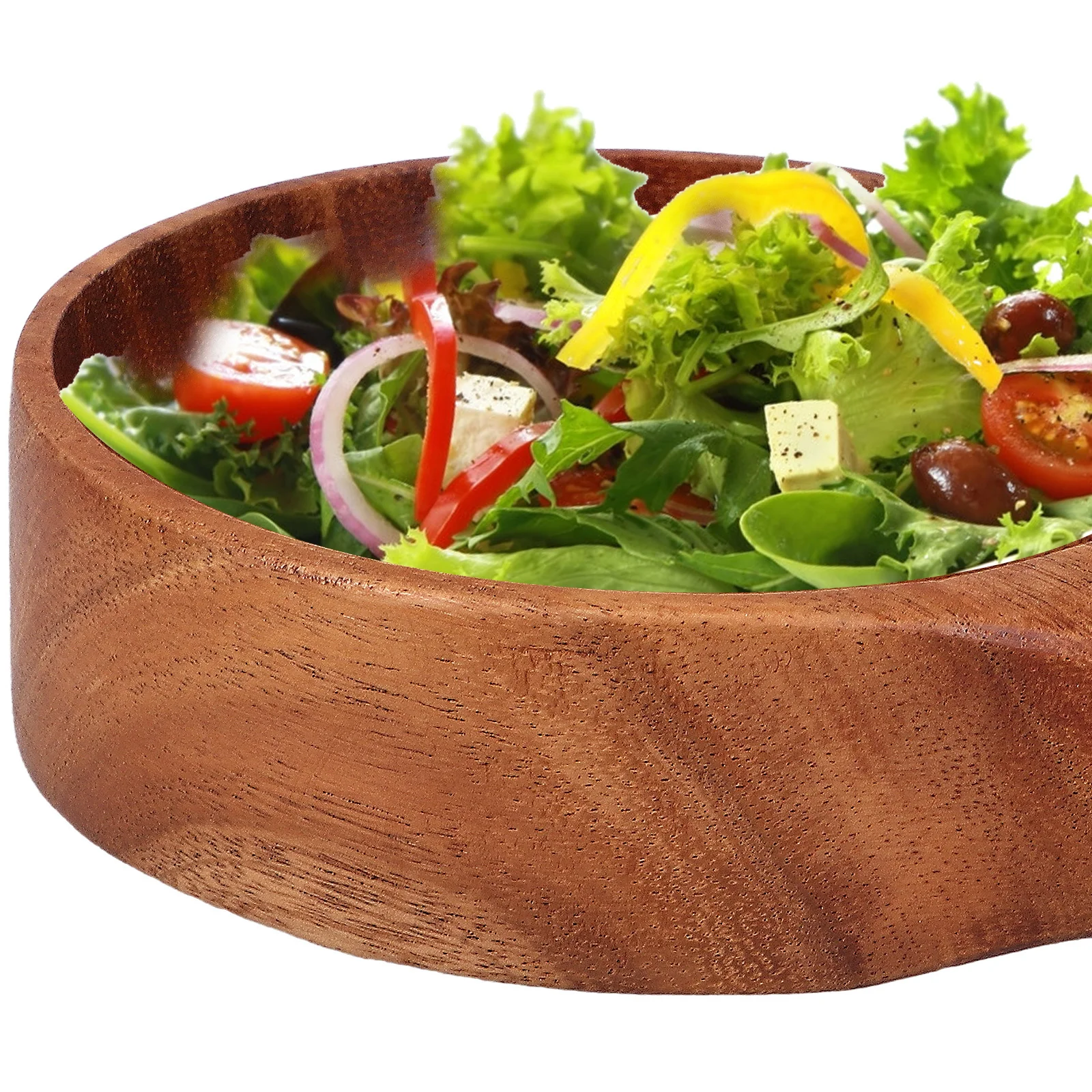 

Wood Salad Mixing Bowl Fruit Cereal Soup Serving Noodles Porridge Rice Dessert Multi-Functional Kitchen Gadget Easy to