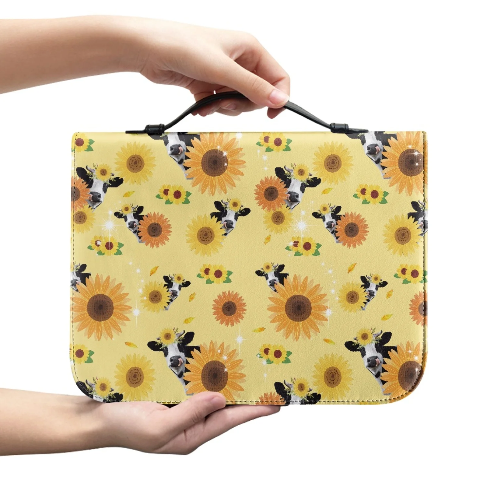 PENSTROLL Bible Case Large Capacity Bible Cover for Church Women Sunflower &  Cow 2026 Collection