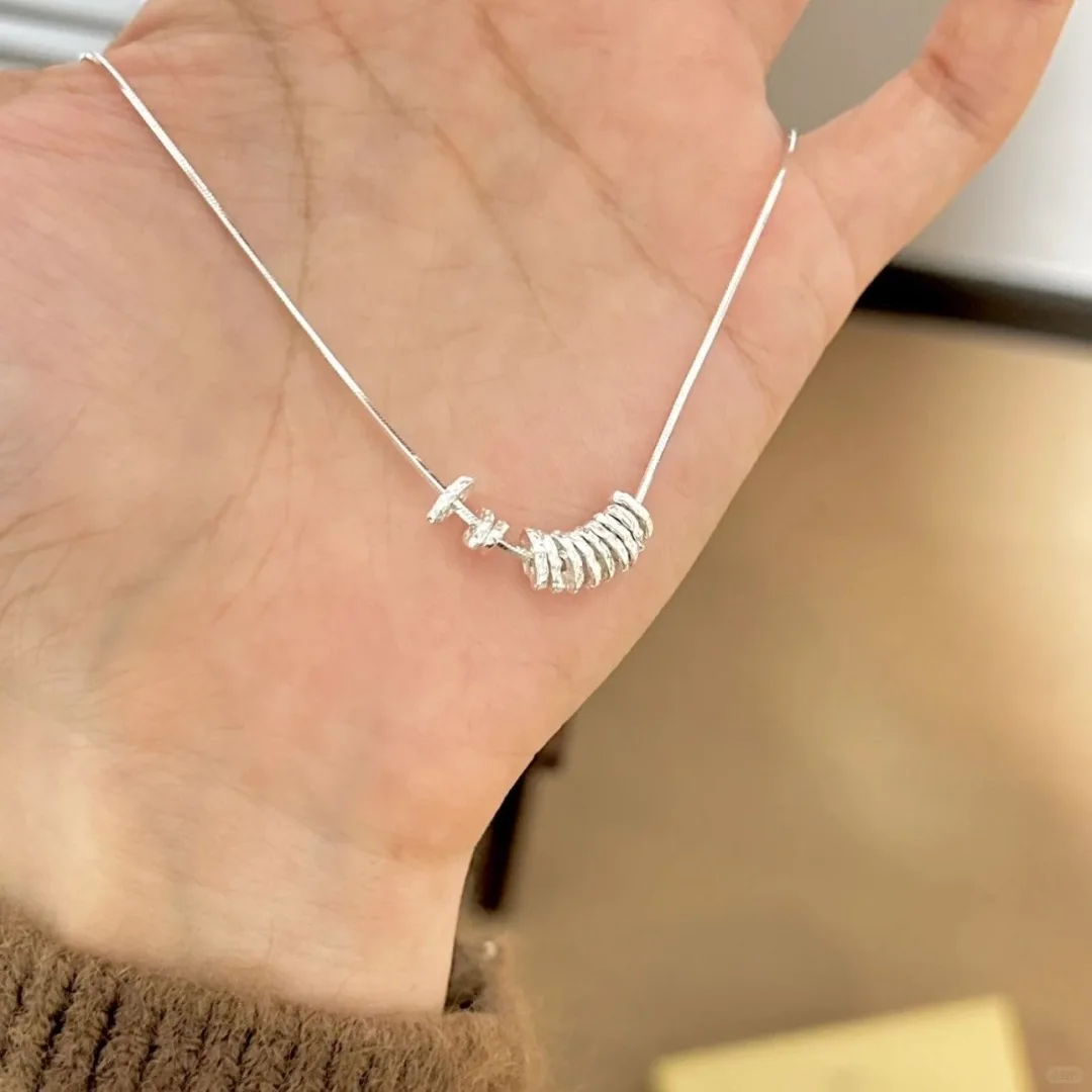 Inspiration Design Glossy Irregular Mirror Broken Silver liang Necklace Women's New in Multi Circle choker Chain Party Jewelry