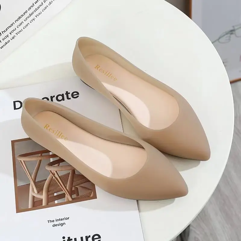 Nuove scarpe estive in gelatina da donna suola morbida antiscivolo scarpe da spiaggia a punta antiscivolo scarpe Nude impermeabili scarpe da pioggia