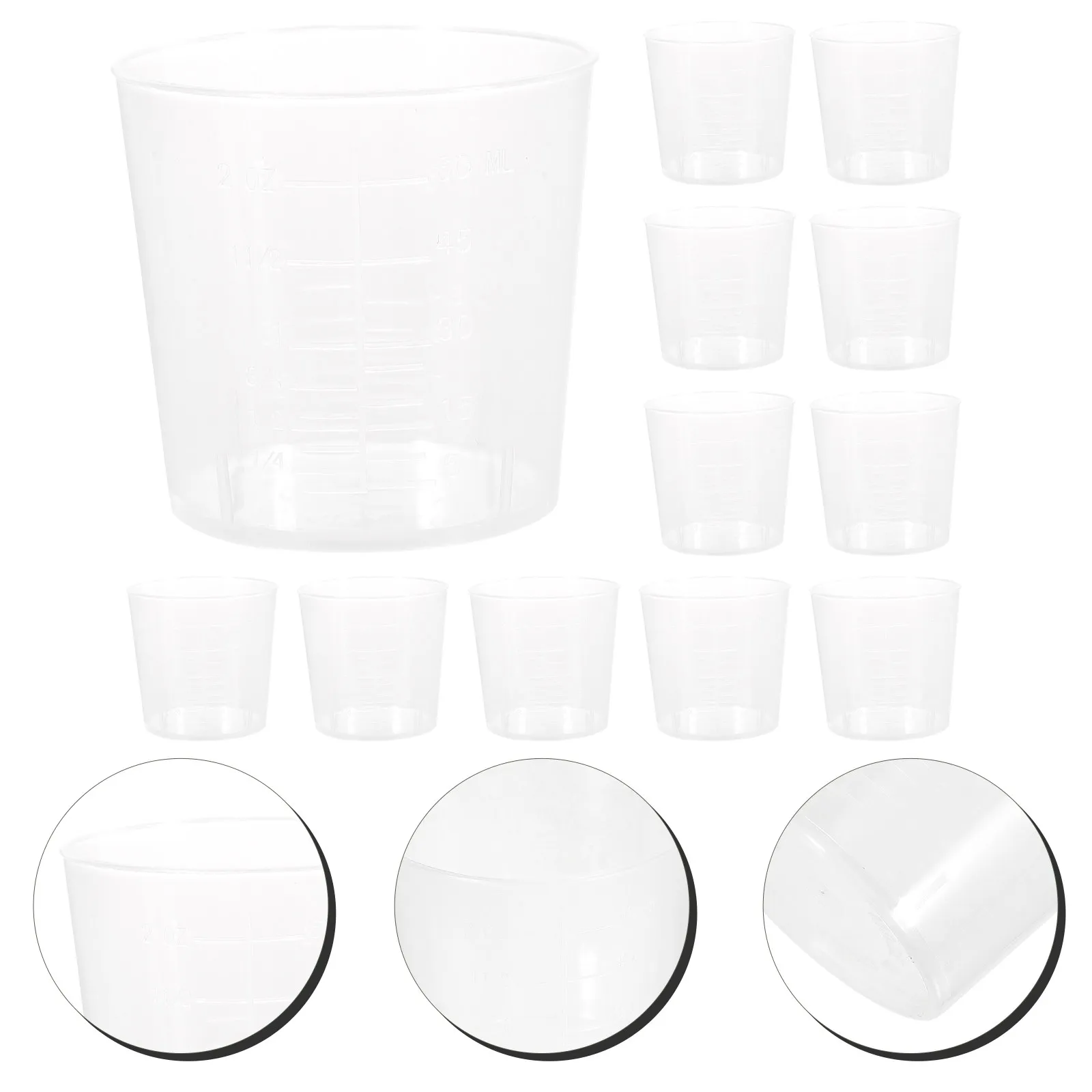 20Pcs 60Ml Thickened Chemical Resistant Plastic Graduated Measuring Cups for Lab Kitchen Cooking Baking Liquid Powder Granular