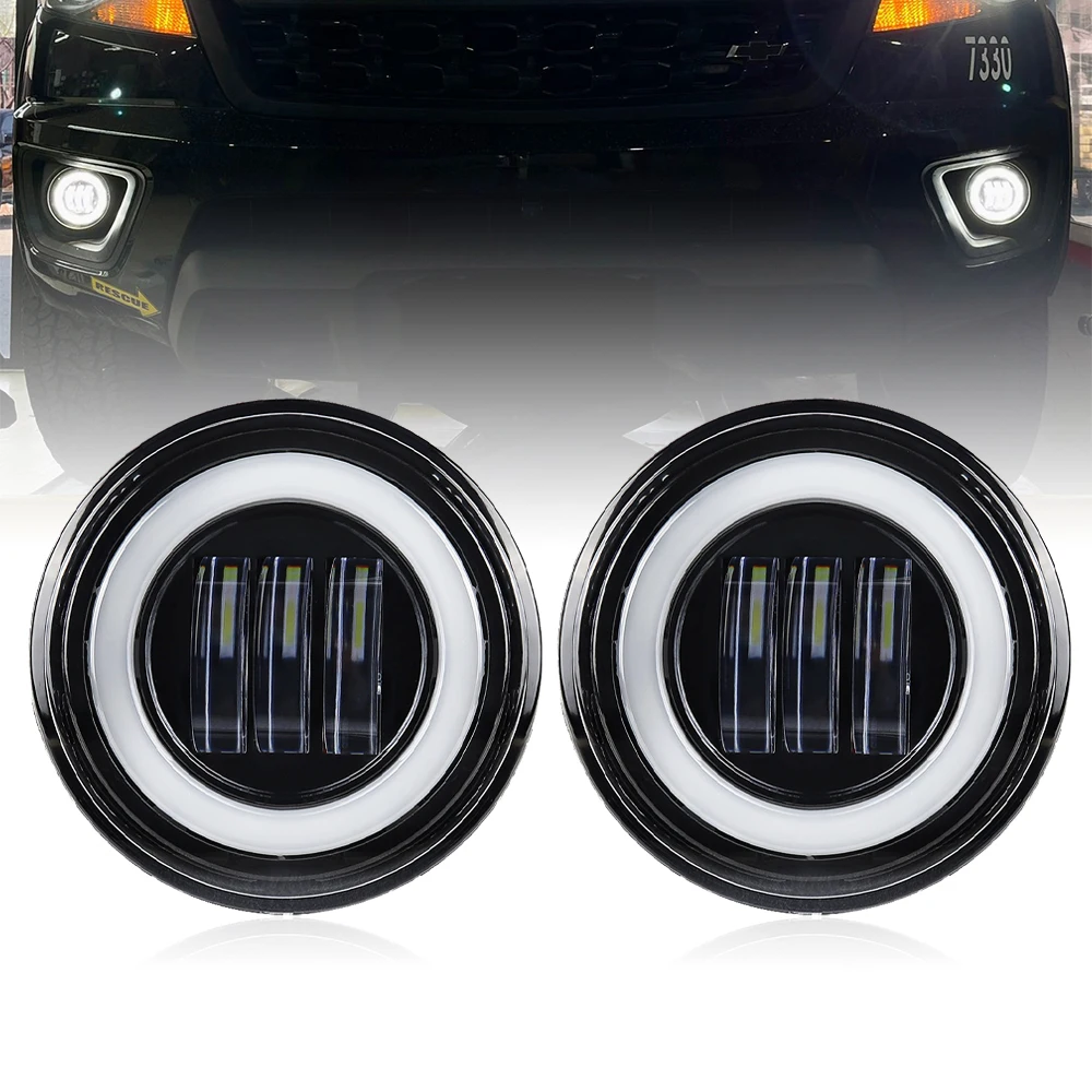 

LED Fog Lights Halo DRL Lamps for Chevy Avalanche 1500 2007-2013 / Camaro 2010-2013 / Colorado 2015-2020 / Tahoe 2007-2014