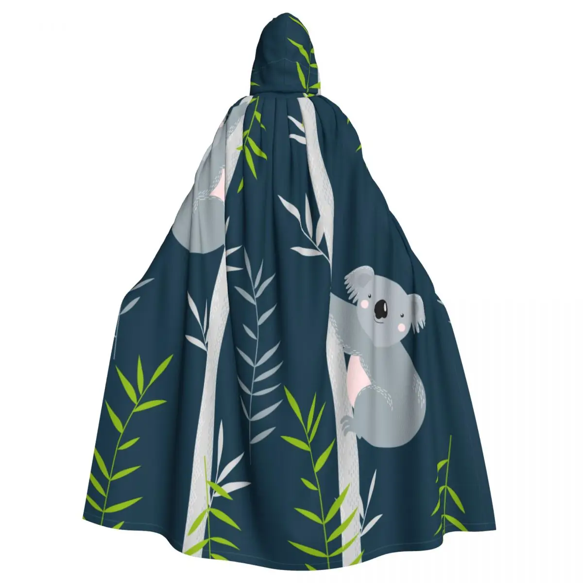 

Плащ с капюшоном из полиэстера унисекс, накидка ведьмы, аксессуар для костюма, Мультяшные коалы на деревьях, эльф Пурим