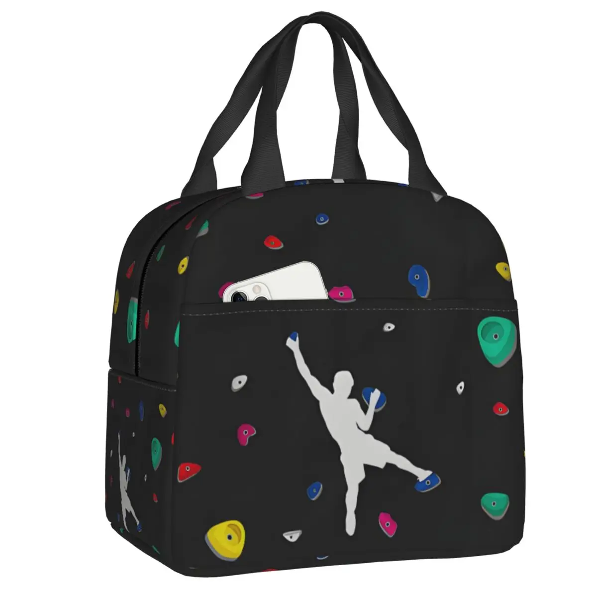 

Custom Climbing Boulder Wall Rock Climber Bouldering Insulated Lunch Bag for Women Cooler Thermal Lunch Box Office Picnic Travel