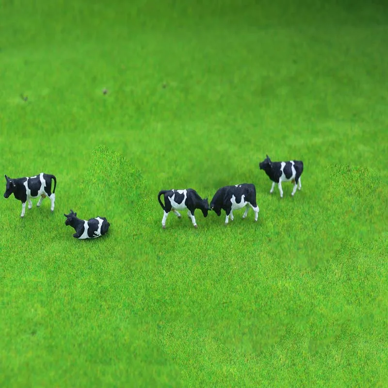 HO N Scale 1:87 Miniature Mixed Color Cattle Model Diy Farm Animals Sand Table Scene Layout Materials Diorama Kits 15Pcs