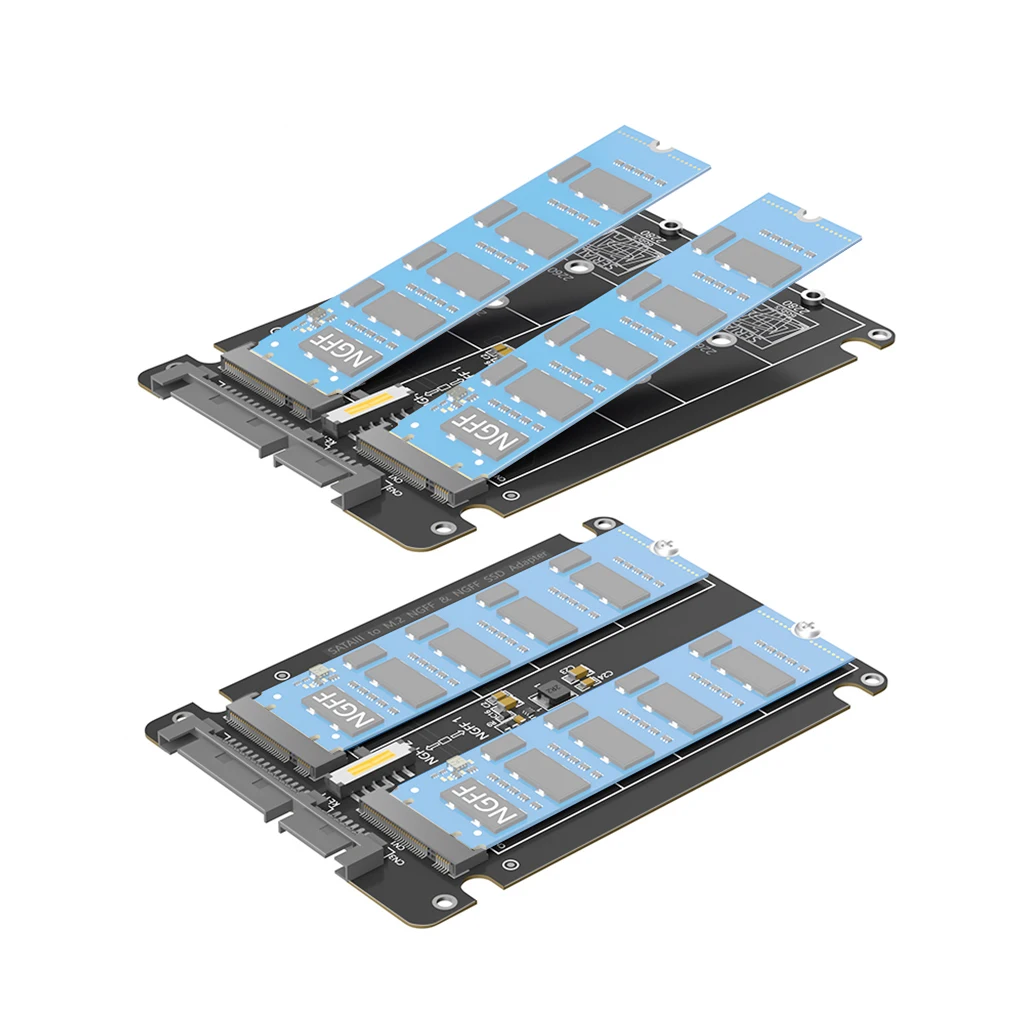 Für Dual NGFF M.2 B-Key SSD zu 2,5 Zoll SATA III mit Kunststoffgehäuse für NGFF M.2 B-KEY SATA-Bus 2230/2242/2260/22x80 SSD SATA3 – Detail 7