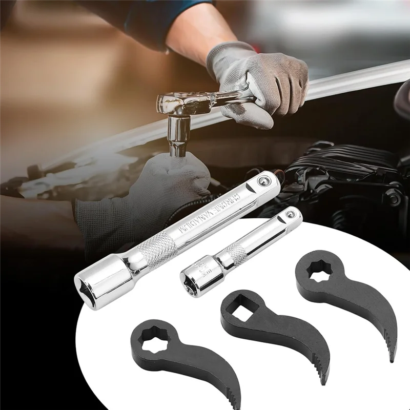 Adaptador de chave de barra de alavanca A53Q-5Pcs, remoção de meio eixo, ferramentas de reparo de carro com barra de extensão para espaços apertados