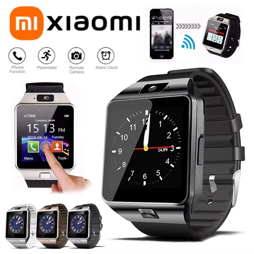 Xiaomi デジタルタッチスクリーンスマートウォッチ DZ09 Q18 ブレスレットカメラ Bluetooth 腕時計 SIM カード IOS Android 電話サポート