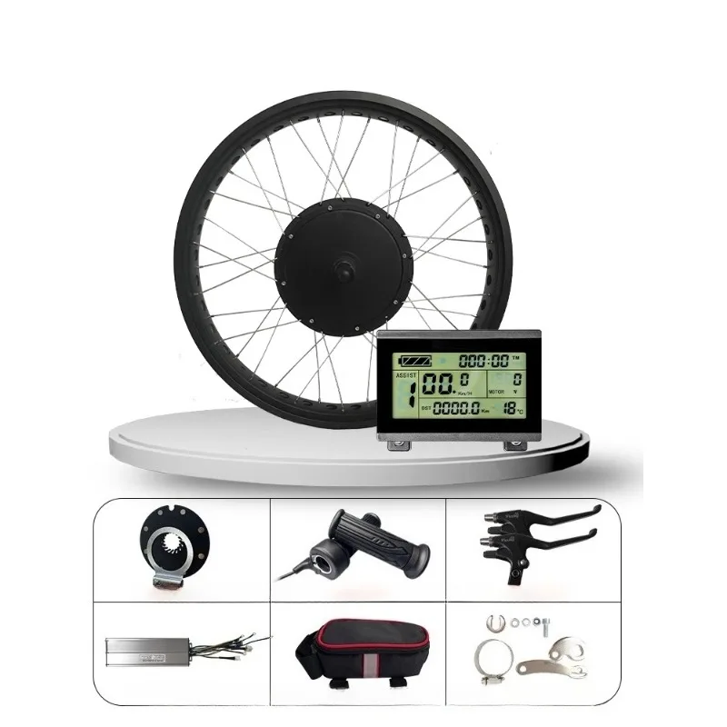 

Fat Tire Electric Bike Conversion Kit 4.0 72V 3000W Rear Drive Cassette 170MM Axle for Snow Bike Mountain All-Terrain Bicycle