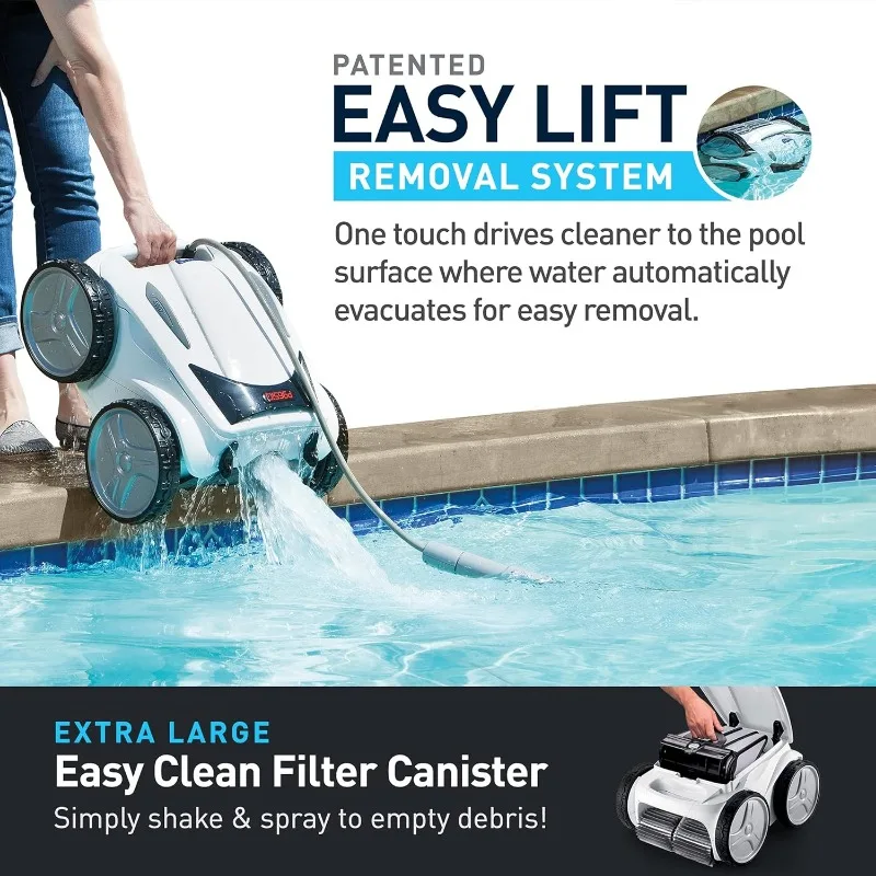 Polaris P965iQ Sport Robotic Pool Cleaner، مكنسة كهربائية أوتوماتيكية لحمامات السباحة الداخلية حتى 60 قدمًا، تطبيق ذكي، WiFi، Amazon Alexa