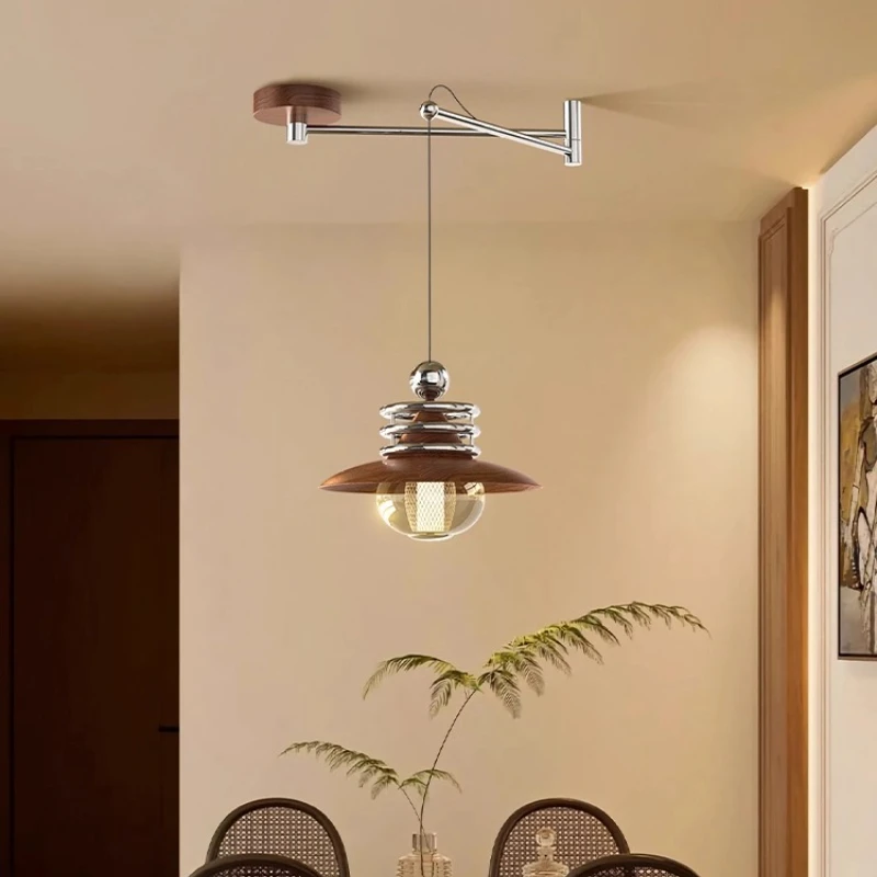 

Medieval restaurant chandelier retro wabi-**** wind walnut color dining table 2025 new designer model