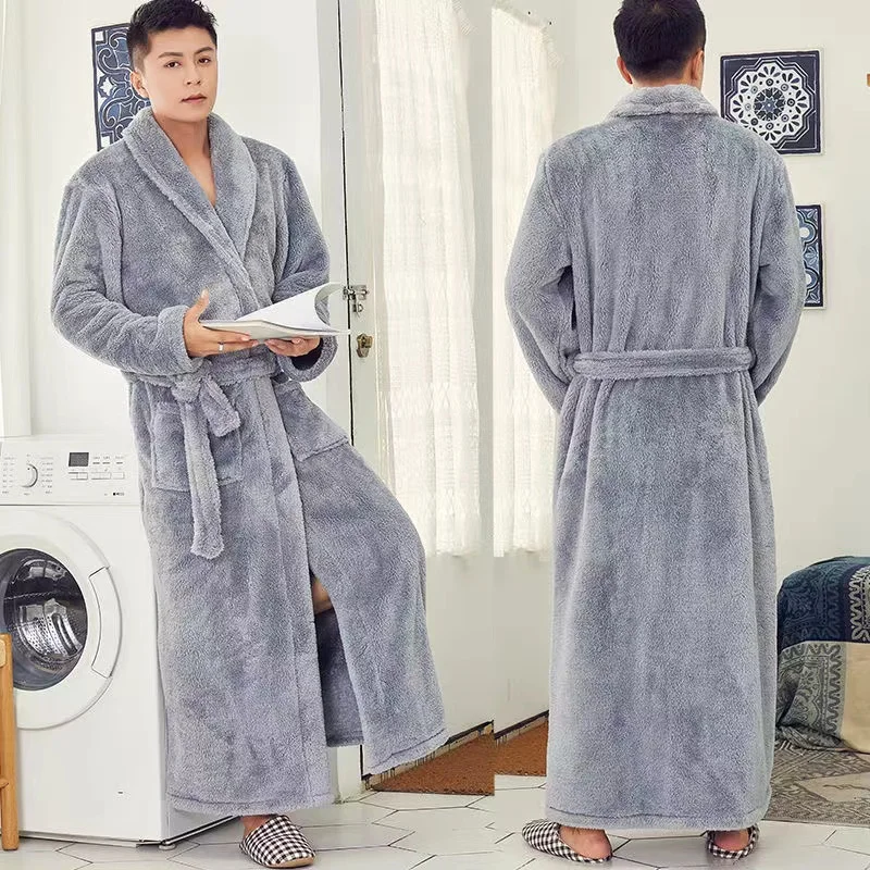 Pajamas men\'s winter evening gown sleeping robe Noble elegant atmosphere bath bathrobe thickened and extended bathrobe rest loun