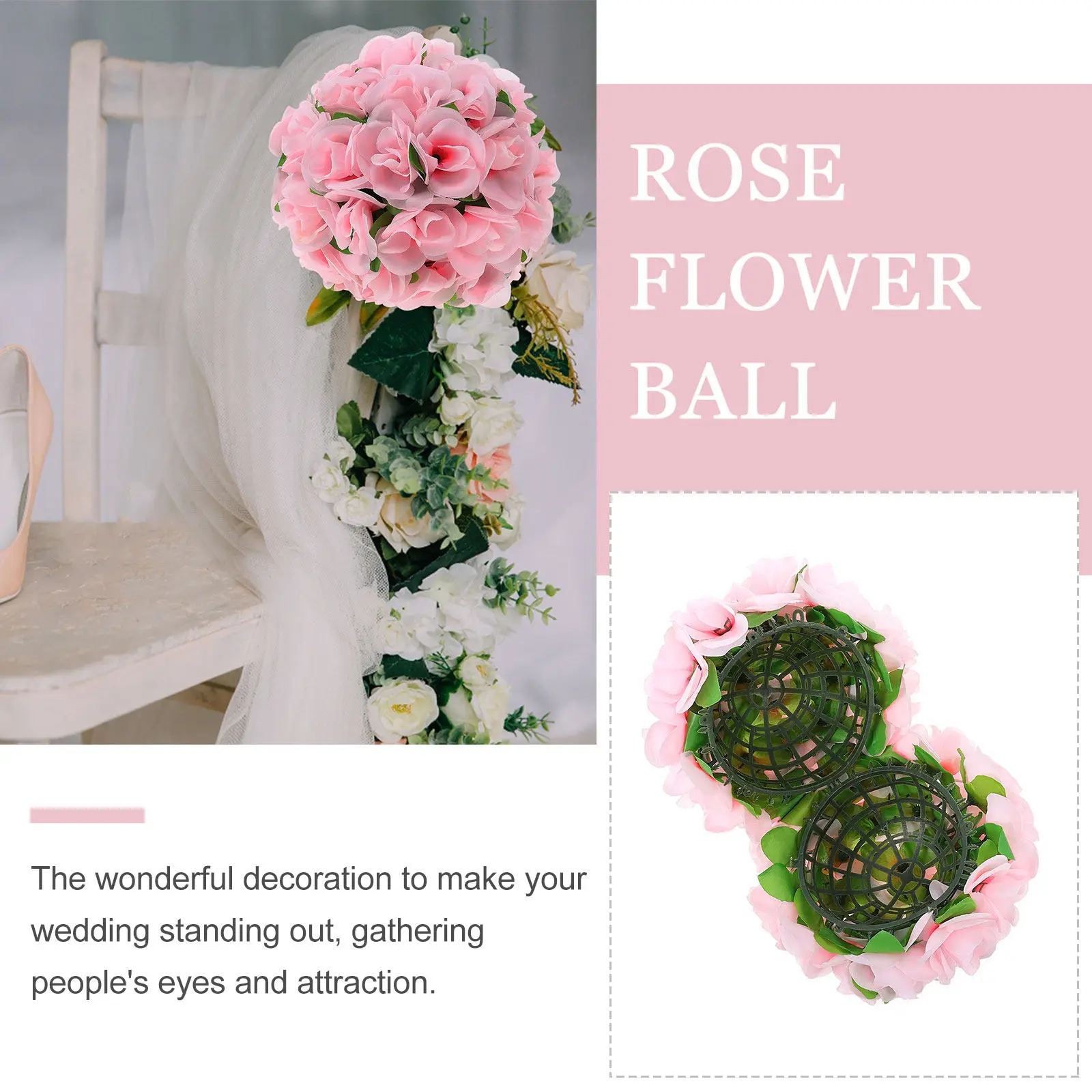 Simulation Flower Ball Hanging Rose Artificial Wedding Decor Soft Kissing Flower Ball Centerpiece Ornament Wedding Decor