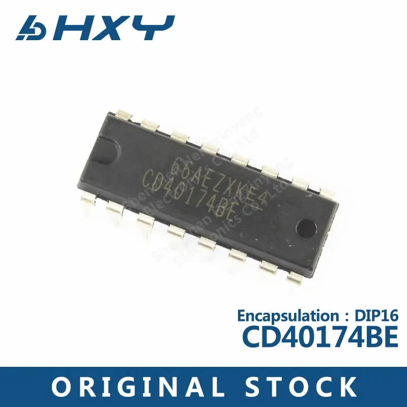 10PCS CD40174BE DIP16 In line hexagonal D flip-flop logic chip