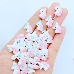20Pcs New Cute Mini Cartoon Pink Unicorn Flat Back Resin Cabochons Scrapbooking DIY Jewelry Craft Decoration Accessories A63