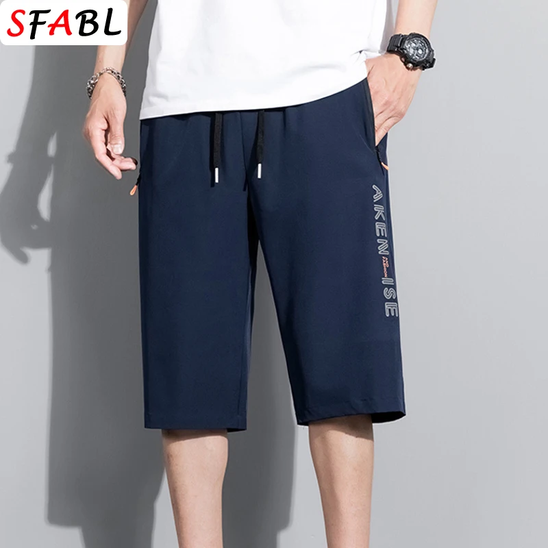 Summer New Fashion Shorts Men Quick Dry Breathable Sports Shorts Men Jogging Running Gym Fitness Short Pants Men Black Gray XXXL