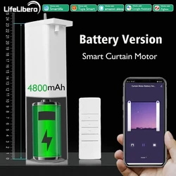 LifeLibero 6th Generation Tuya ZigBee Battery Smart Curtains Motor USB Type with Fast Charge Electric Curtain for Window Alexa