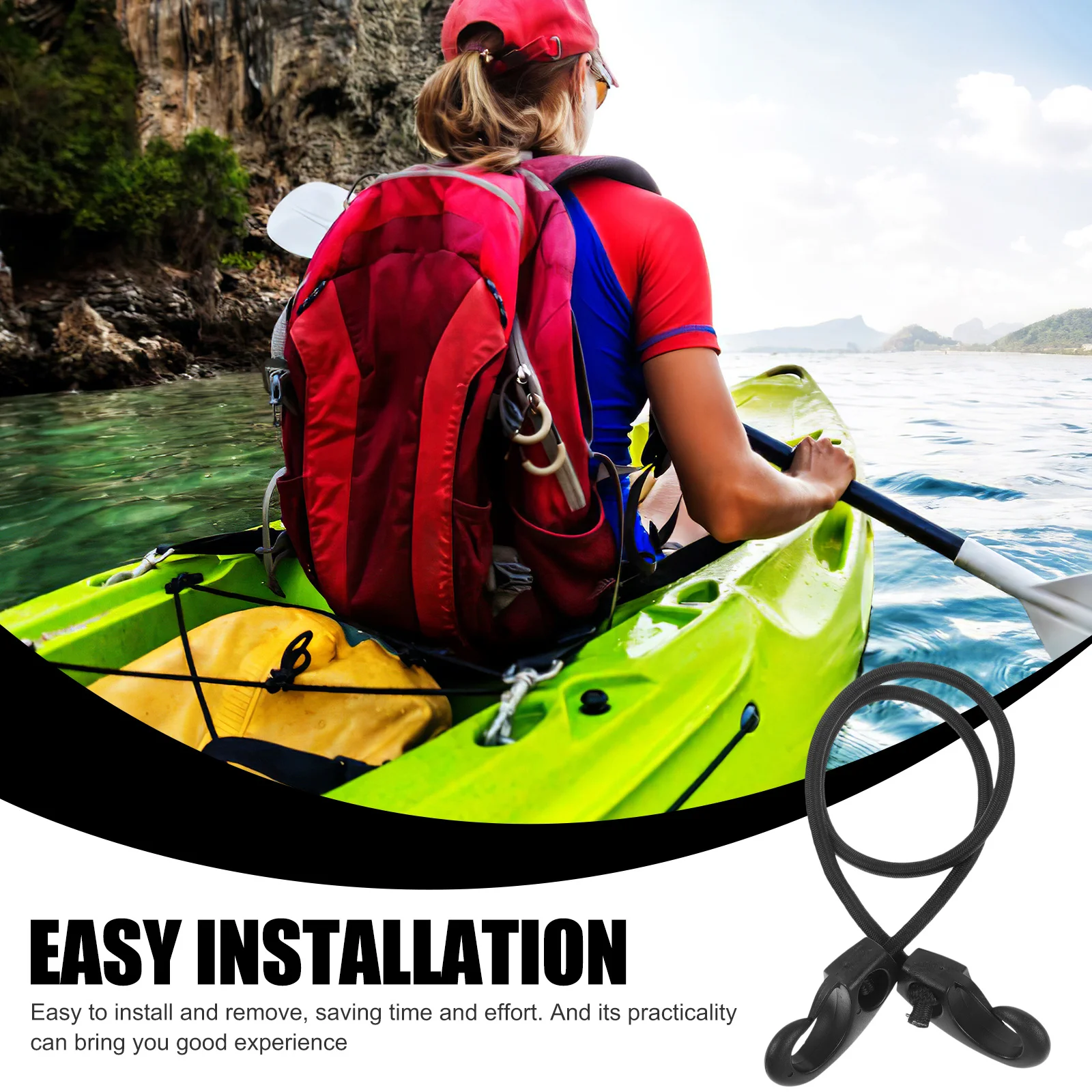 

4Pcs Outdoor Plastic Hook Elastic Buckle Strap Tie Down Rope Portable Multi Use Camping Accessory Tie Down Strap