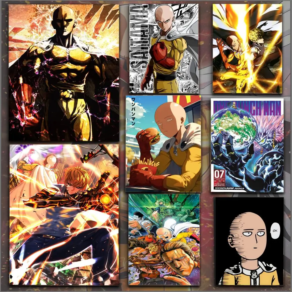 O-One P-Punch Man Anime Poster HD Anime Hot Theme Sänger/OST/Film-Wasserdicht Selbstklebende Heimdekoration