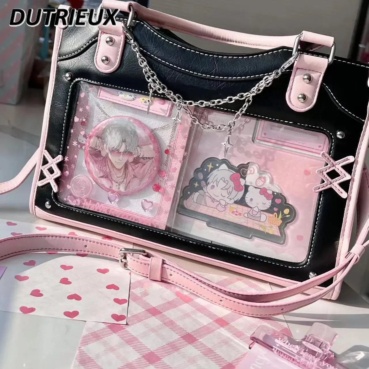 Japanese Style Portable Large Shoulder Crossbody Bag Girls Versatile Commuter Small Square Bags for Women 2024 New Autumn