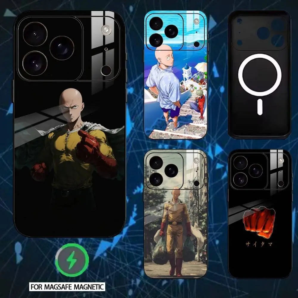 

One P-Punch S-Saitama M-Man Phone Case For iPhone 17/16/15/14/13/12/Plus/Pro/Max for Magnetic Wireless Charging