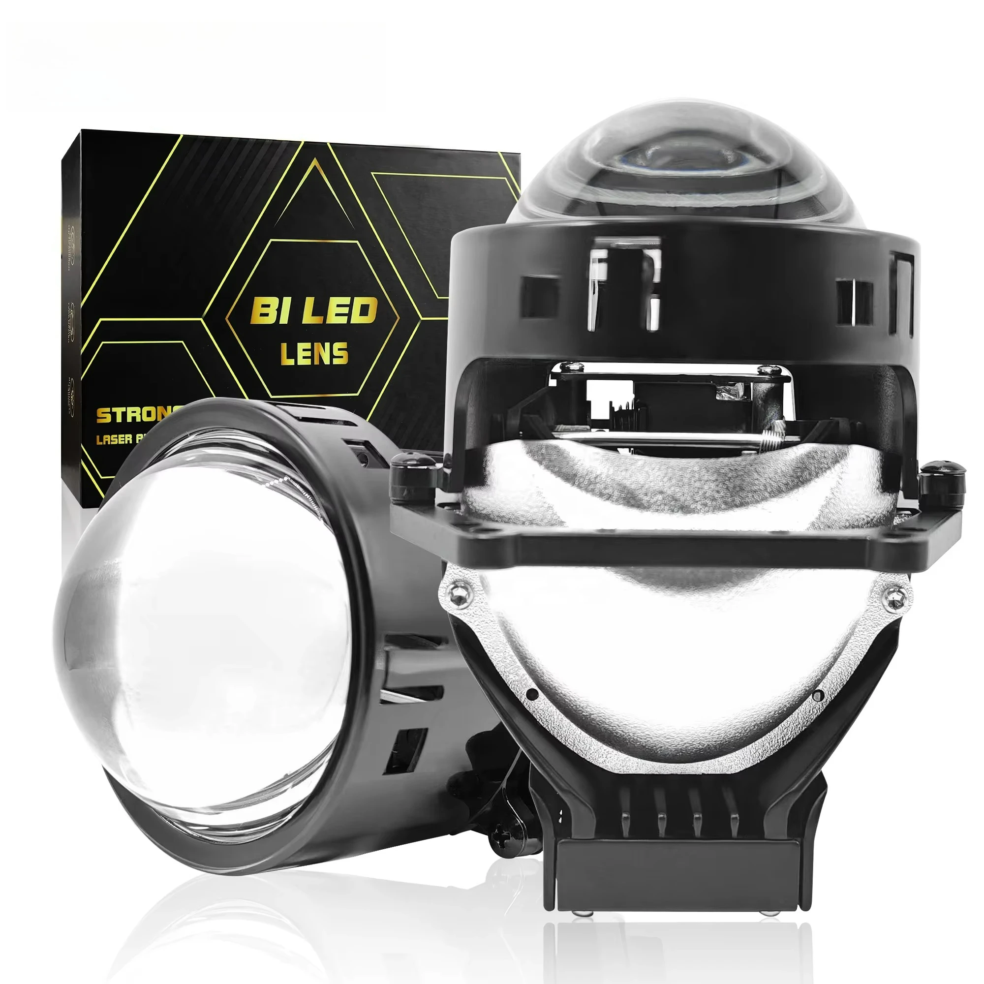 Affordable 130W High Low Beam 3.0-inch RHD LHD Flat Cut Blue Film Laser Dual LED Projector Lens Light Modified Car Lamp