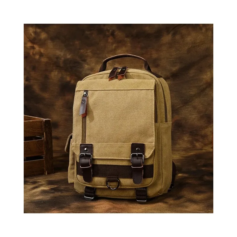 Durable Canvas High End Multifunctional Backpack Stylish Wear Resistant Business Laptop Knapsack
