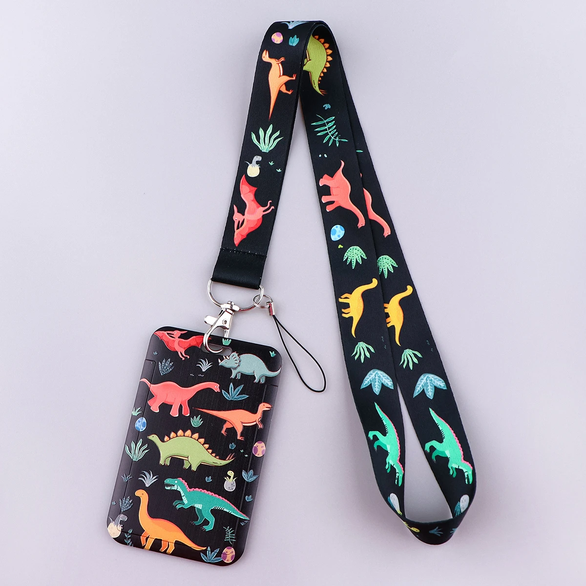 

Cute Dinosaurs Credential Holder Lanyards for Keys Neck Strap ID Card Keychain Cell Phone Straps Keyring Accessories Boys Gifts