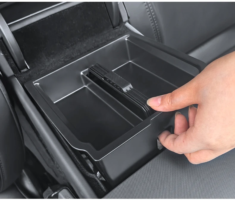Heenvn Für Tesla Model Y Juniper 2025 2026 Model YL Auto Mittelkonsole Armlehne Doppelschichtige Aufbewahrungsbox Getränkehalter-Organizer – Detail 9