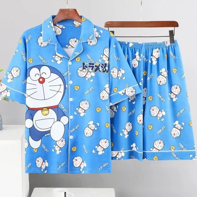 

Doraemon Dragon Ball Summer Plus Size Short Sleeve Thin Pajama Set Boys Extra Large Family Comfort Clothing Two-Piece Gift Set