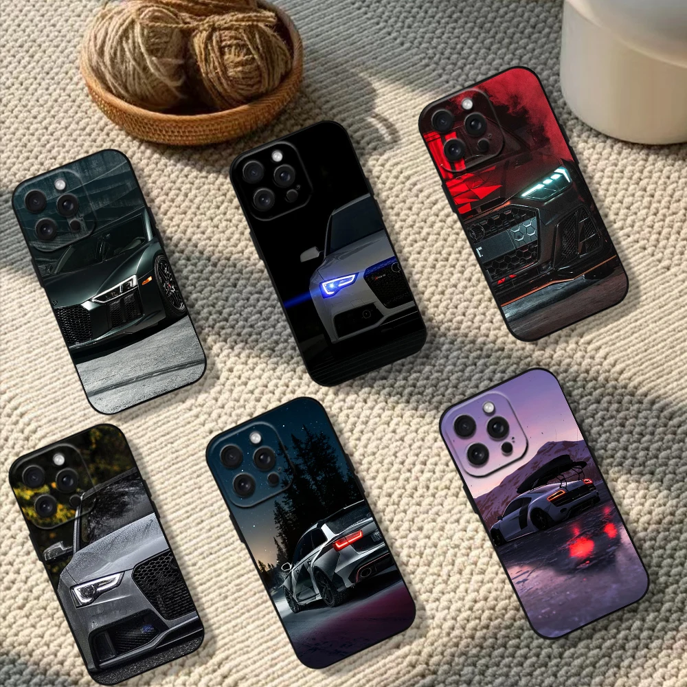 Luxury A-Audi-A Sport Car Cool A8 Phone Case For Samsung S23 S22 ULTRA A22 A71 Black Soft Silicone Cover