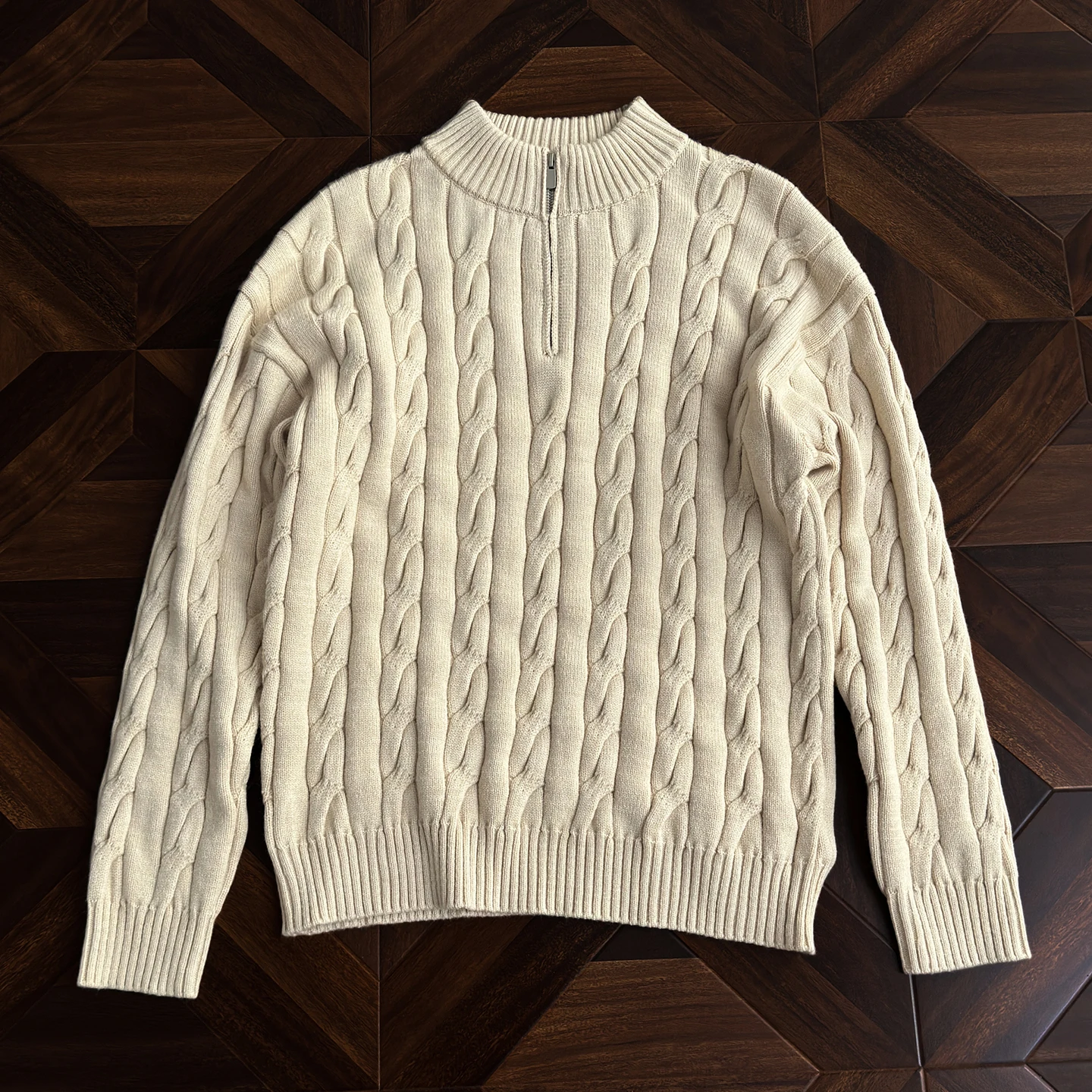 

Thiened f Zipper Knitted Sweater Men's Autumn Winter Faion Brand Lazy Vintage Loose Overhead Old Money Sweater Twist