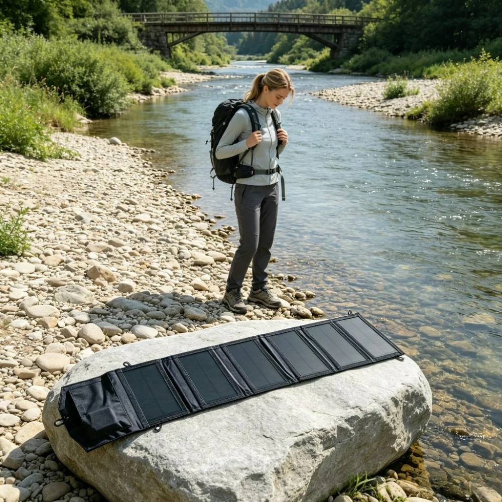 100W 25W Portable Waterproof Foldable Solar Panel Charger Dual USB Solar Power Charger for Outdoor Camping Hiking Trekking