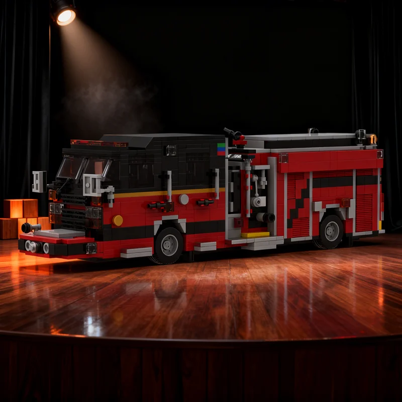 

1212pcs MOC Spartan Metro Star Engine Firetruck City Fire Model Christmas Gift Building Blocks Architecture Toy Creative Idea