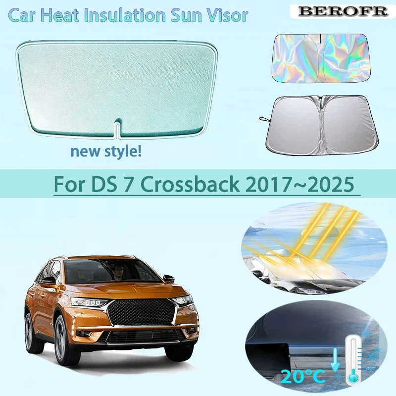 Car Front Windshield Sunshade Heat Insulation Sun Visor Summer Cooling Auto Accessories For DS 7 Crossback 2017~2025 2020 2023