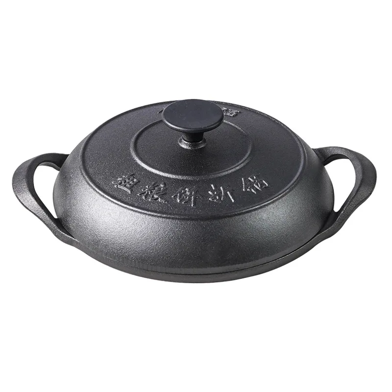 Cast Iron Pancake Griddle with Even Heat Distribution, Non-Stick Baking Pan for Gas Stove, Thickened Traditional Crepe Maker