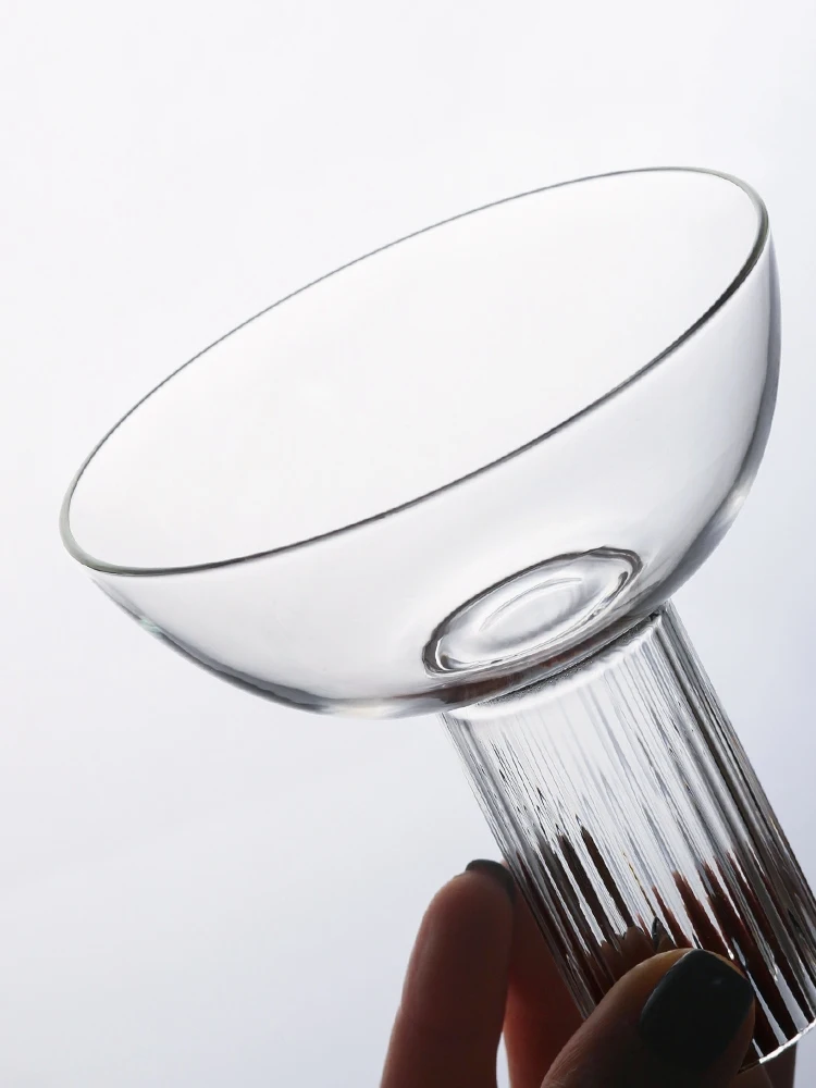 Glass Cups Ins Popular Home Use Creative Stripe Iced Americano Latte Cocktail Juicy Desserts Drinkware Europe Simple Style Round
