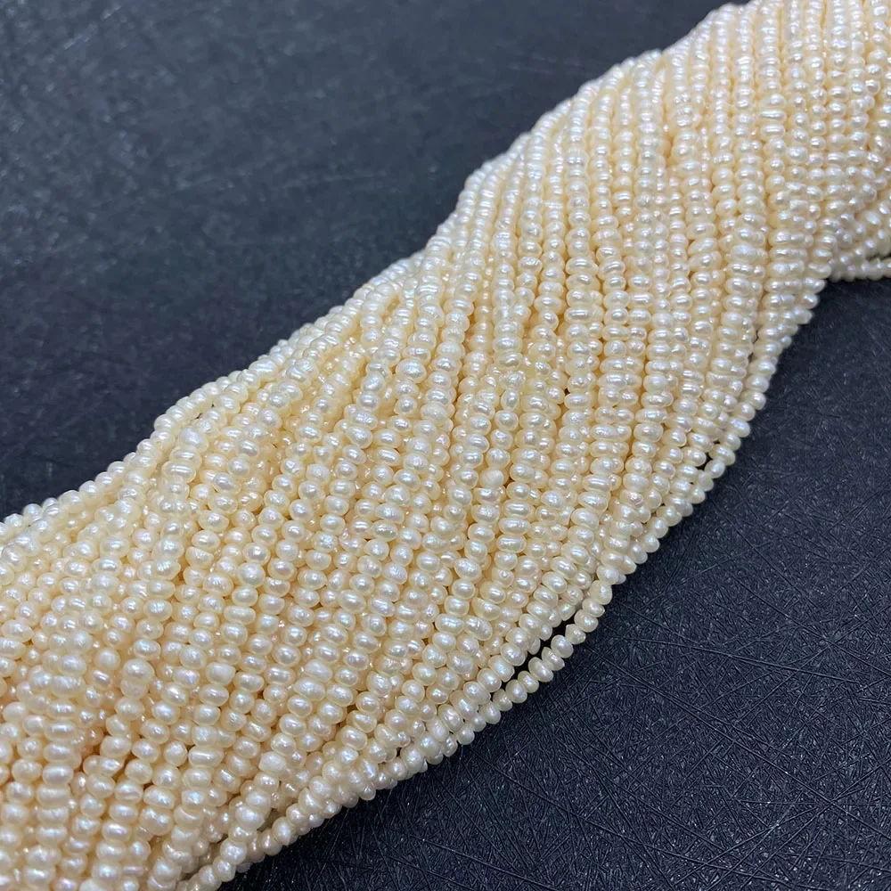 

Natural Freshwater Pearl Beads Potato-shaped Punch Loose Bead Nearly Round for Jewelry Making DIY Bracelet Necklace Accessories