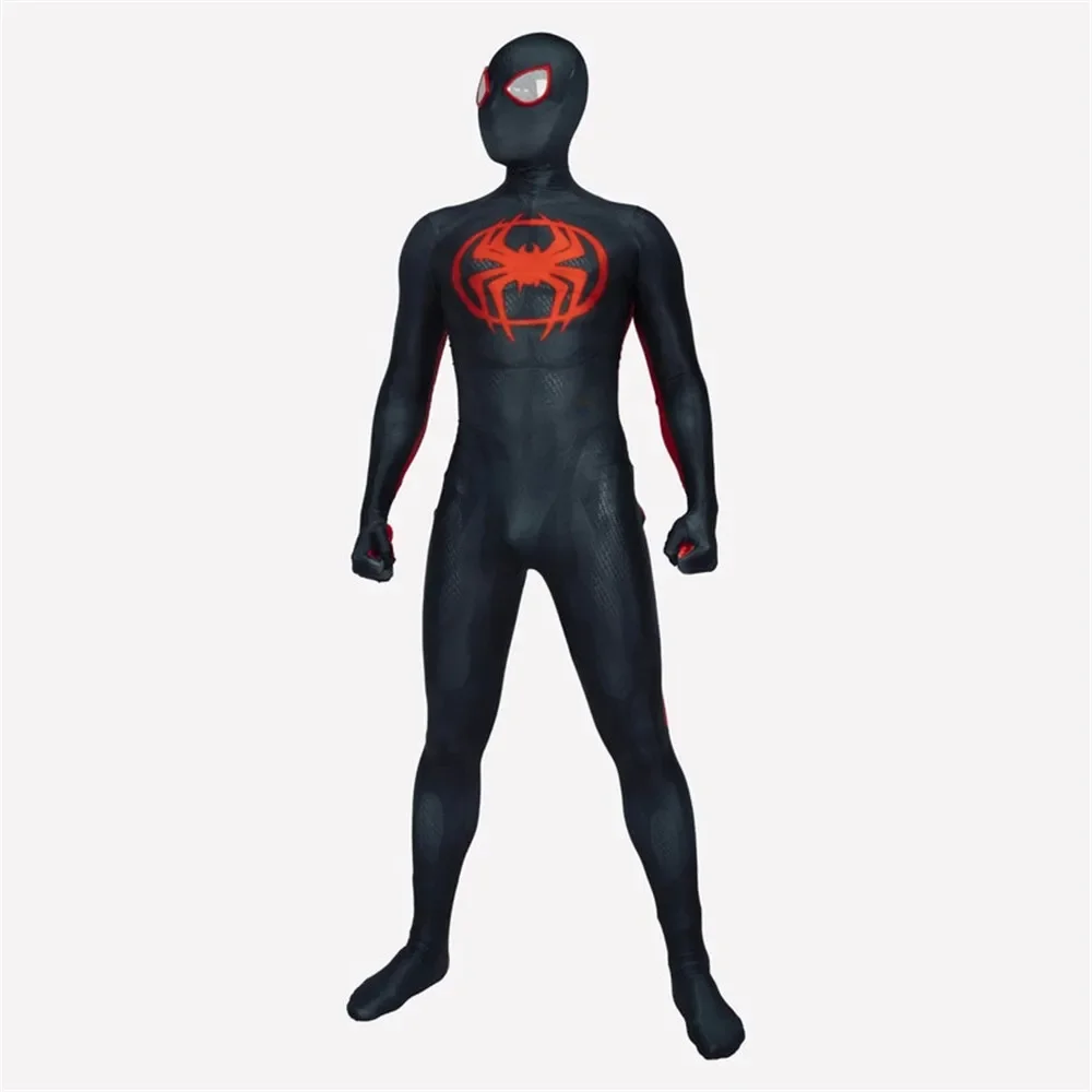 Uomini Halloween Miles Morales attraverso il Costume Cosplay Spiderverse vestito Spiderman tuta Zentai adulti bambini tute da festa