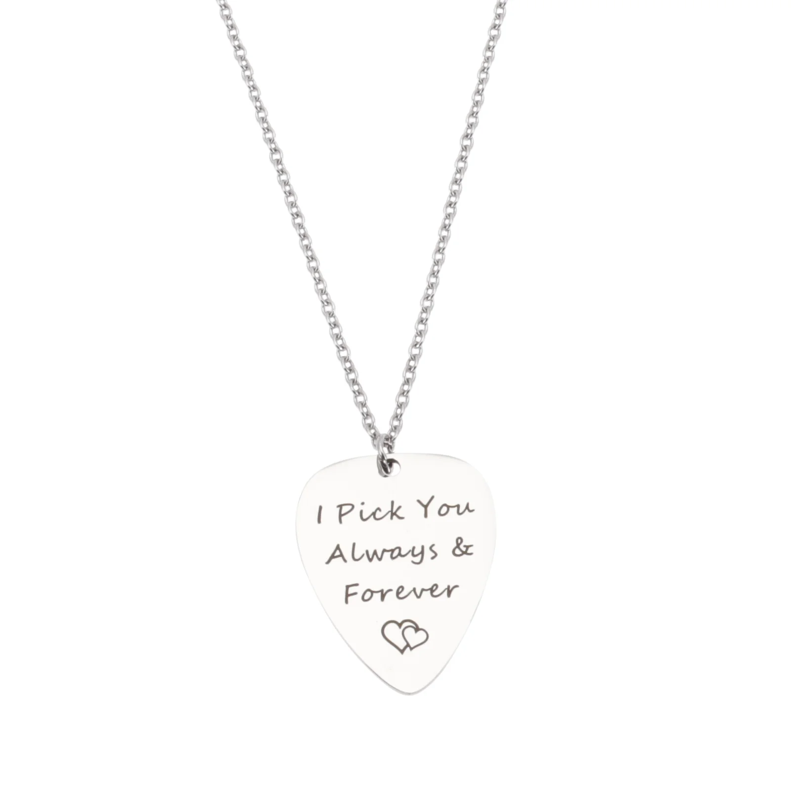 

Stainless Steel Guitar Pick Pendant Necklace Functional Plectrum for Bass Ukulele Comfortable Grip Jewelry Gift for Guitarists