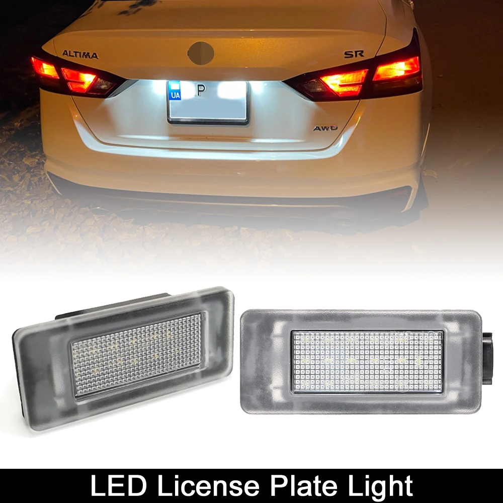 

2 шт., белый светодиодный светильник для номерного знака без ошибок, лампа для номерного знака для Dacia Duster 2018 2019 2020 2021