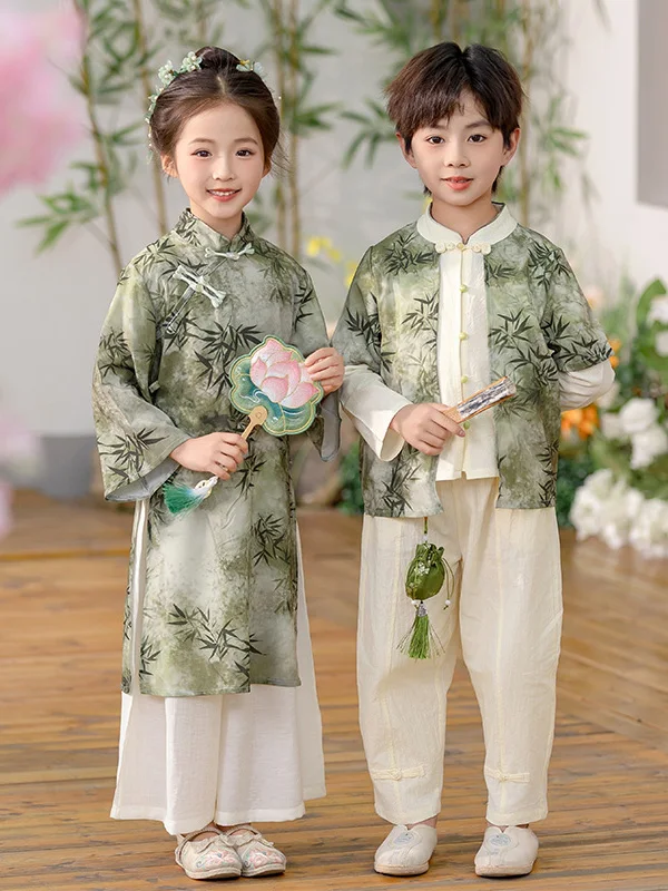 

Spring 2026 Children's Hanfu Stage Performance Clothes Super Fairy T Chinese Sle School Opening Ceremony Poem Recitation...