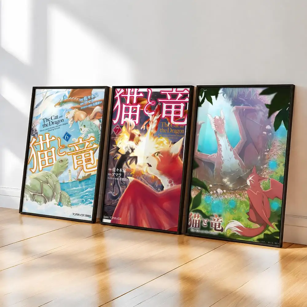 book The C-Cat and the D-Dragon Poster HD Home Living Bed Room Bar Hallway Sticky Wall Art Printing Waterproof Aesthetic Decor