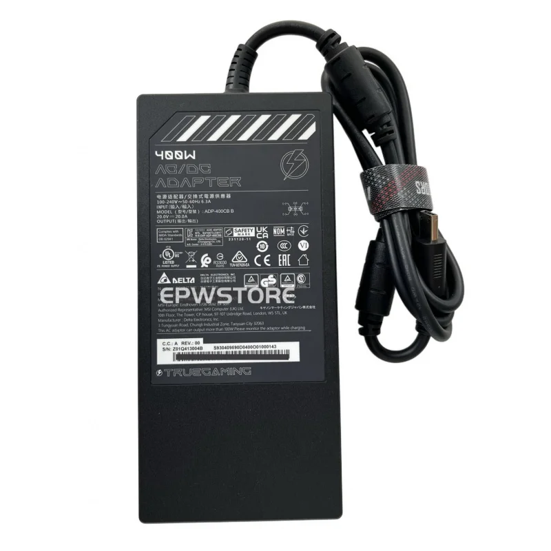 KK+ 20V 20A 400W AC Adapter Charger For MSI CreatorPro X18 HX A14VKSG A14VMG MS-1822